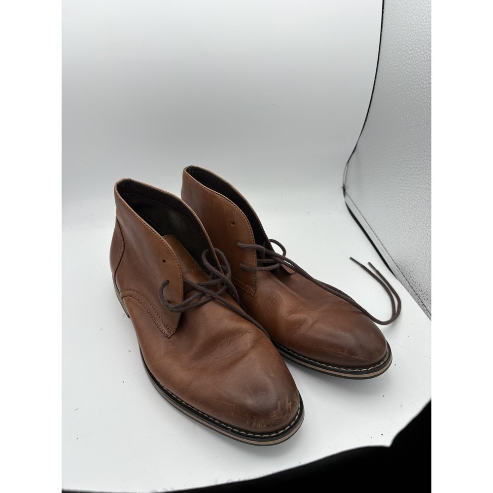 Brown Leather Chukka Dress Boots Mens Size 8‎ Ankle Lace Up Casual Work